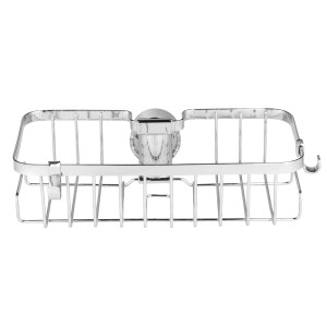 Wenko Duschstangencaddy Floresta Eckig 24 cm x 6,2 cm x 14 cm Silbrr Glänzend