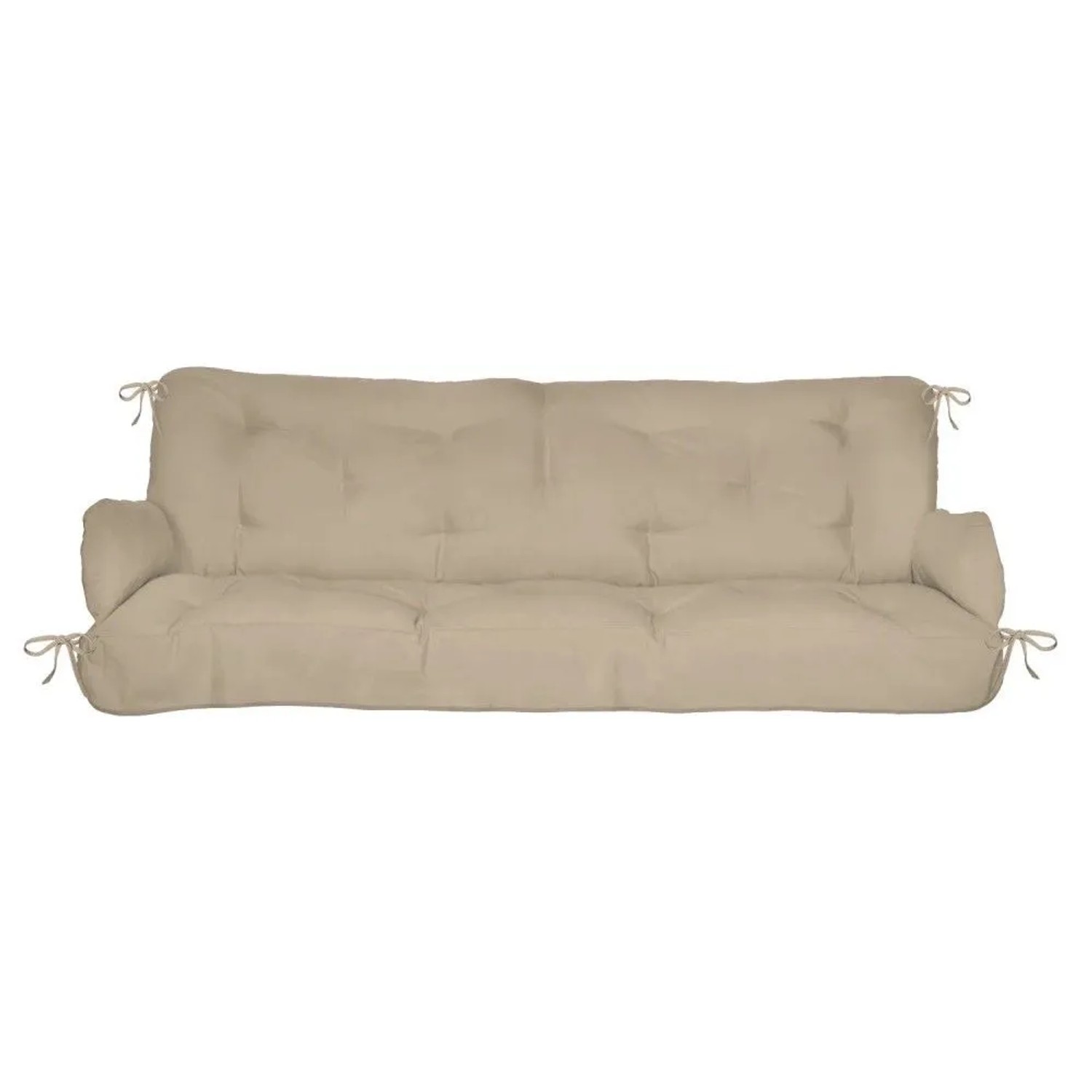 Beige Beautissu Hollywoodschaukel Auflage Flair HS, 180x50x8cm, mit Deko-Kissen.