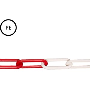 Rot-weiße Conacord Absperrkette, Ø 6 mm, aus Kunststoff (Polyethylen)