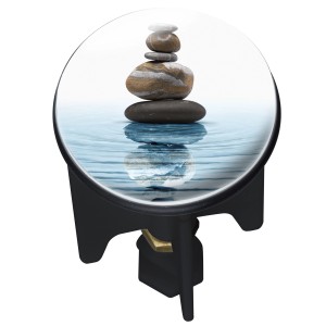 Wenko Abfluss-Stopfen Meditation mit Steinmotiv für Waschbecken.