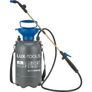 LUX Drucksprüher 5 l mit Rückengurt und verstellbarer Düse.