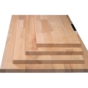 Leimholz Buche, 150x60x1,8 cm, für Regalböden und Möbelbau, massiv und unbehandelt.