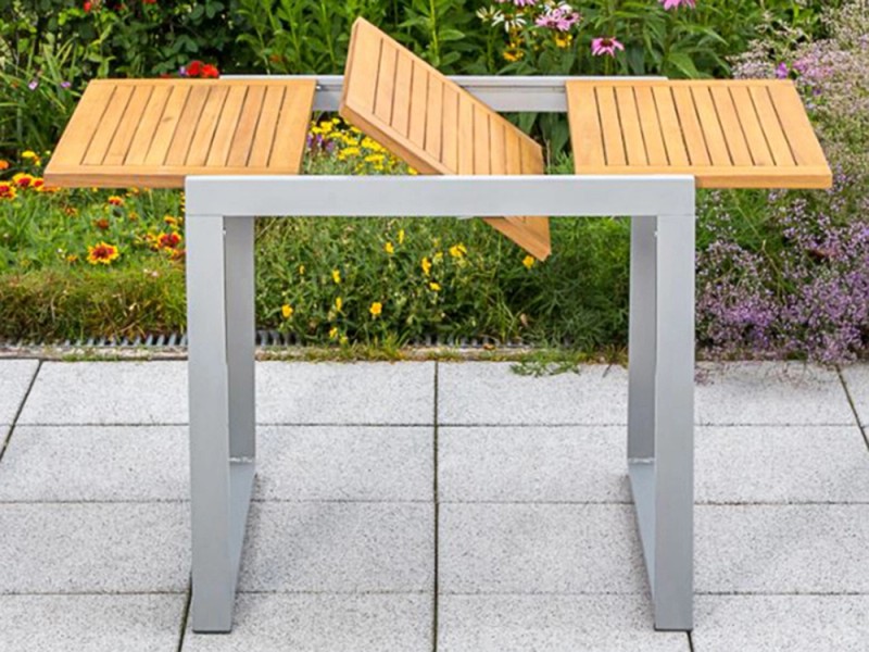 Balkontisch Naxos 80/120 cm x 70 cm Ausziehbar Silber kaufen bei OBI