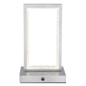 Moderne LED-Tischleuchte Samega von Globo aus Aluminium, matt. Dekoleuchte für den Außenbereich.