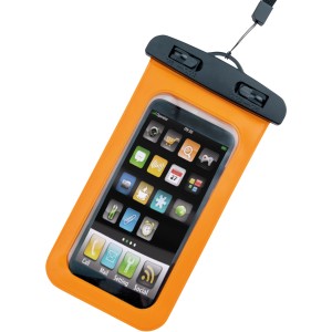 Orange, wasserfeste Happy People Handytasche für Camping & Wassersport.