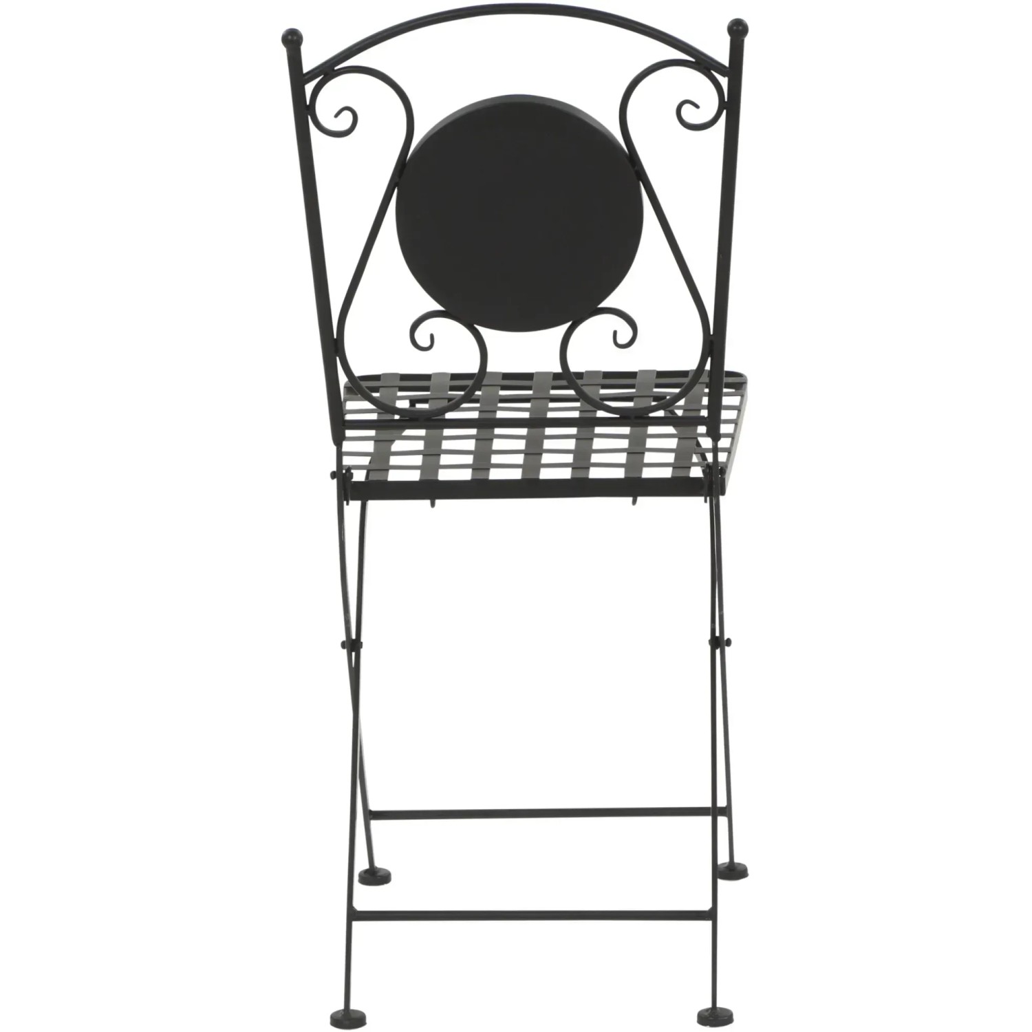 Schwarzer Siena Garden Klappsessel Prato aus Eisen mit Mosaik-Optik, Ansicht von hinten.