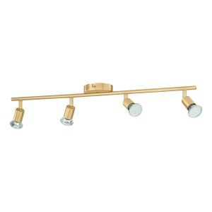 Eglo Buzz-LED Spot, 4-flammig, Messing, 68,5 cm. Deckenleuchte mit schwenkbaren LED-Spots für Wohn- und Esszimmer.