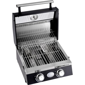 Rösle Gasgrill BBQ-Portable Videro G2-P, 2 Brenner, Edelstahlrost, Schwarz.