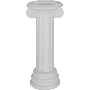 Weißer Kerzenhalter im Modern Antique Stil, 15,1 cm hoch, aus Keramik.