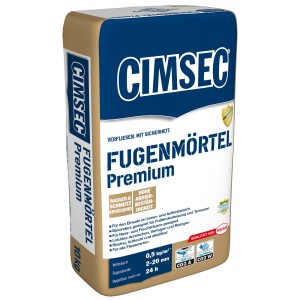 Sack Cimsec Premium Fugenmörtel Manhattan, 10 kg, für Fugen von 2-20 mm, wasser- und frostbeständig.