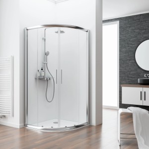 Schulte ExpressPlus Runddusche Kristall/Trend II, 80x80cm, Chromoptik. Elegante Duschkabine im Badezimmer.