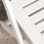 Detailansicht eines Gartenstuhls mit Kalkweiß gestrichen mit Rust-Oleum Kreidefarbe Gartenmöbellack.