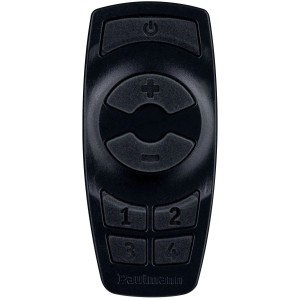 Schwarzer Paulmann Plug & Shine Controller mit Fernbedienung für Außenbeleuchtung.