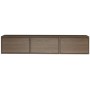 Selsey Framme TV-Hängeboard 150 cm in Walnuss-Holzoptik. Wandmontierter TV-Schrank mit 3 grifflosen Klappen.