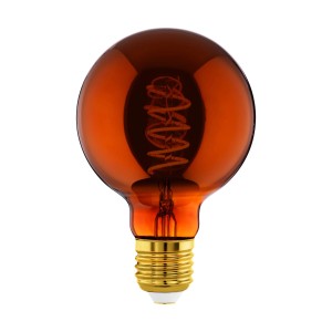 Eglo E27 LED Leuchtmittel in Globeform, 4W, Kupferfarben, warmes Licht.
