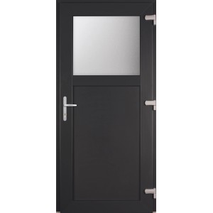 Nebeneingangstür G74 01R Weiß-Anthrazit Anschlag Rechts nach Außen öffnend