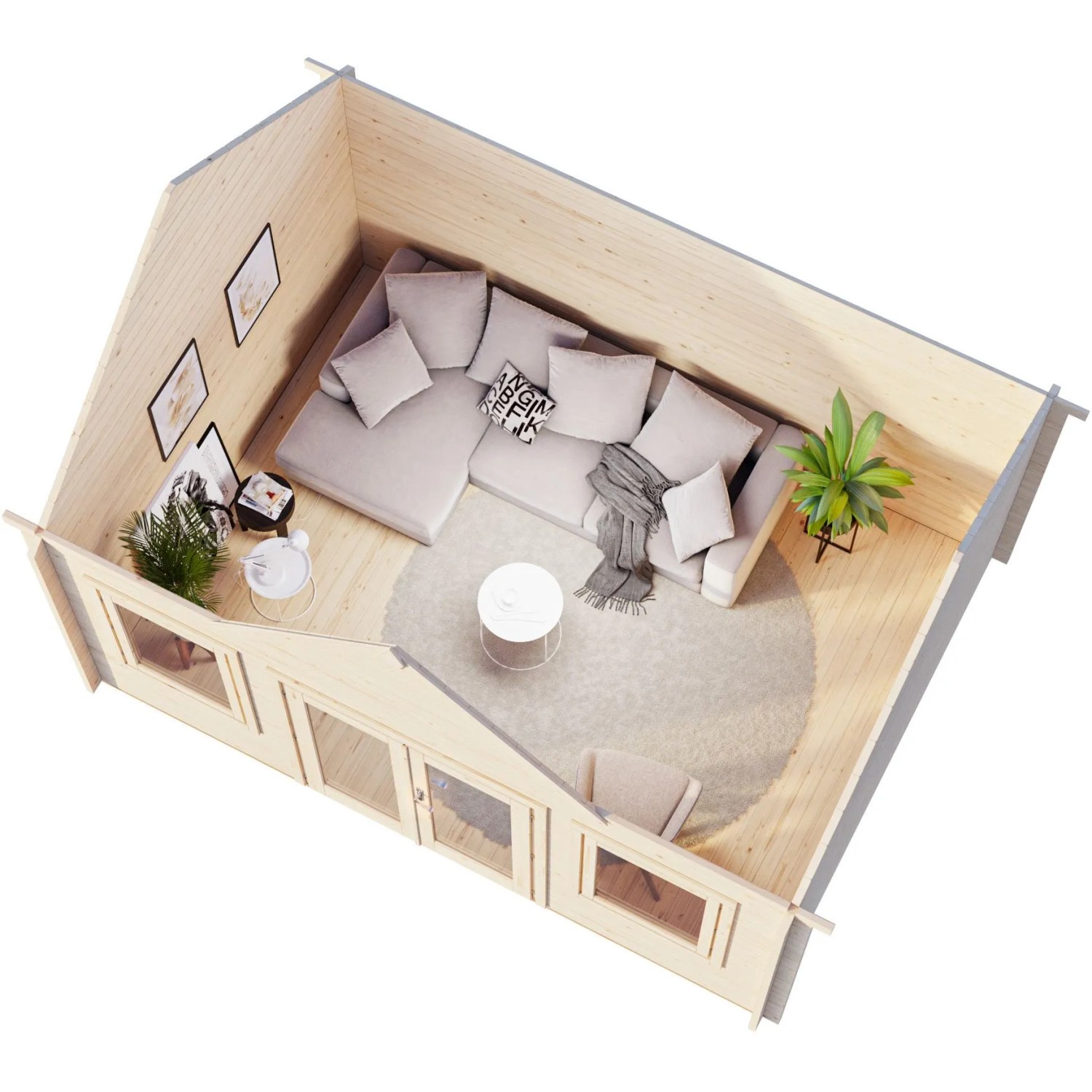 Palmako Gartenhaus Claudia 450 x 330 cm Tauchgrundiert Grau FSC®_5