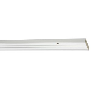 Weiße Gardinia Vorhangschiene, 3-läufig, 300 cm lang, zur Deckenmontage.