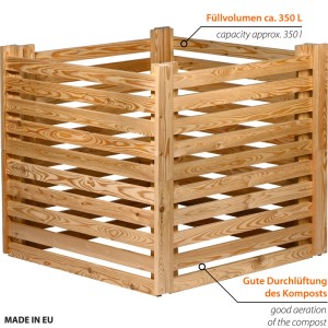 Dobar Holzkomposter Semi 76 x 76 x 73 cm braun