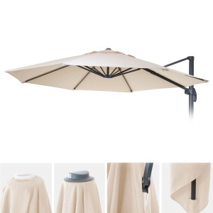 MCW Ersatzbezug A96, 8 Streben, Ø4m, creme-beige für Sonnenschirm.