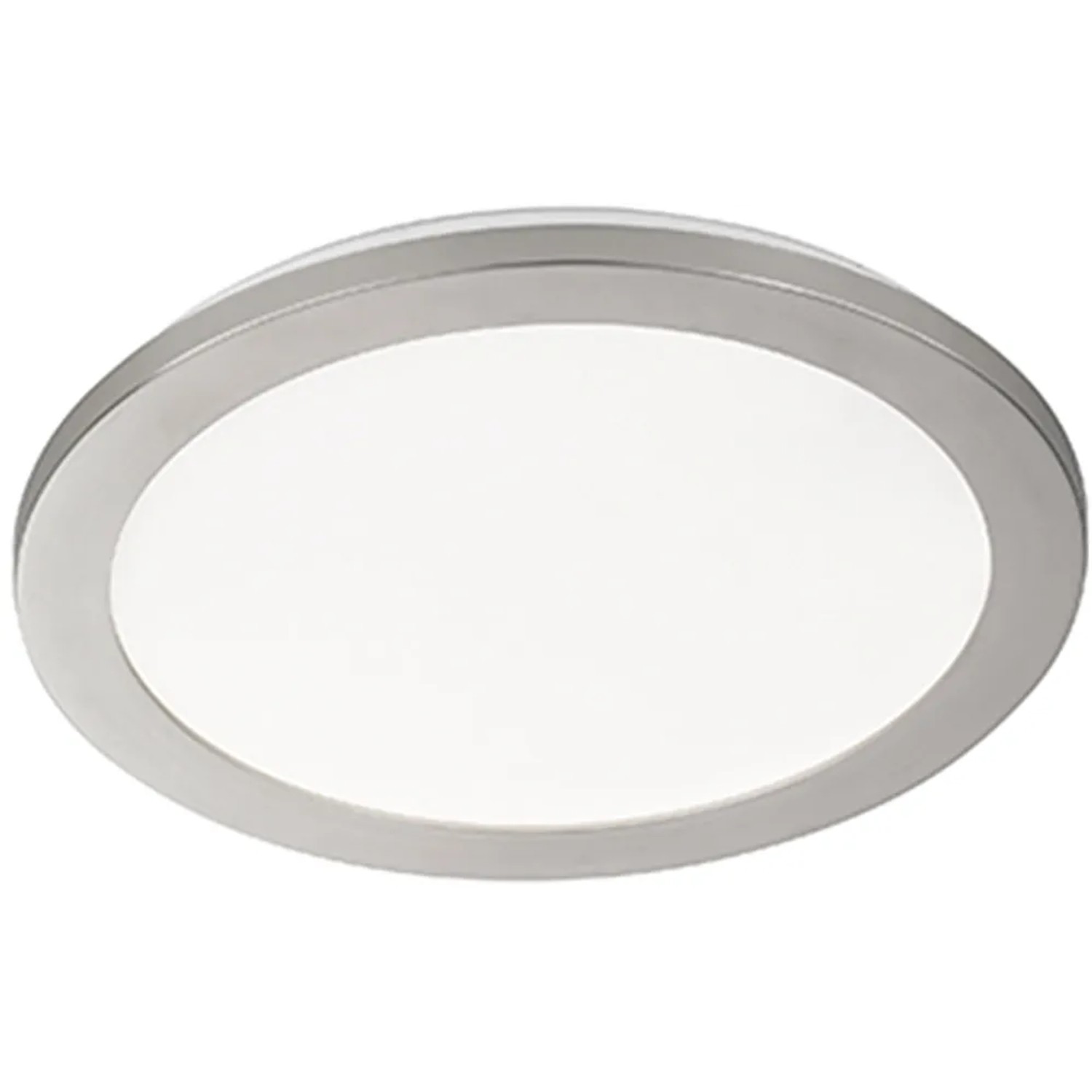 Runde LED-Deckenleuchte Gotland in Weiß-Nickel, 15W, 2100lm, dimmbar.