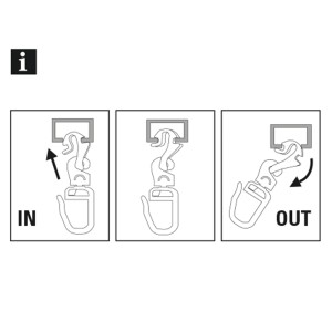 Anleitung: Gardinia Klickgleiter für Gardinenschiene einfach ein- und ausklicken.