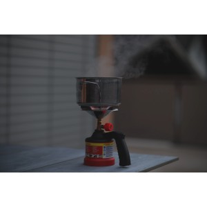 Rothenberger Scout Campingkocher (Ø 14 cm) mit Topf und Dampf, ideal für Camping & Outdoor.