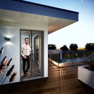 Windhager Plisseetür Expert, anthrazit, 240x120cm. Insektenschutz für Terrassentür, platzsparend und einfach zu montieren.
