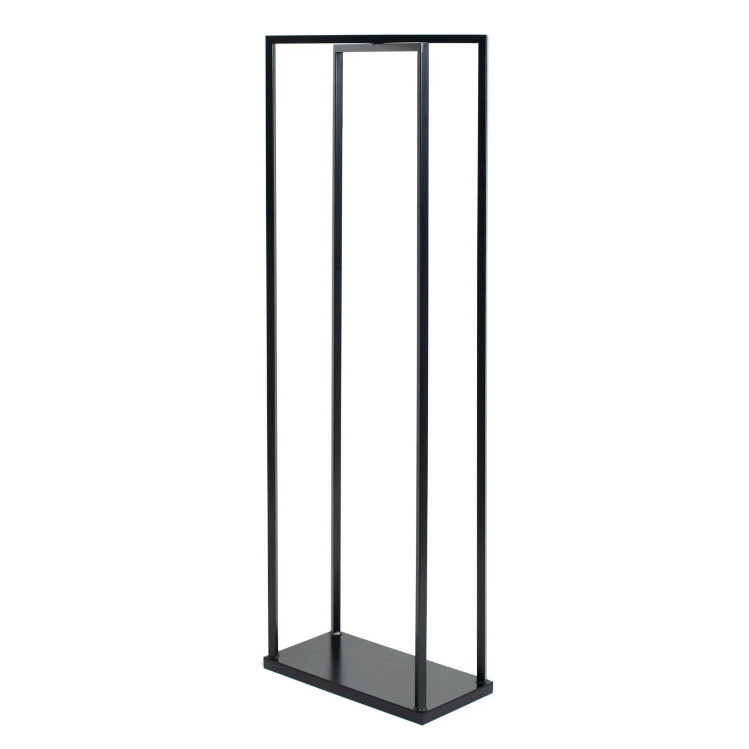 Schwarzes Westmann Kaminholzregal Xavier aus Stahl, 40x20x120 cm.