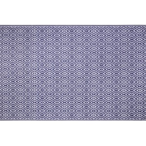 Outdoor-Teppich 120 cm x 180 cm Blau-Weiß Raute