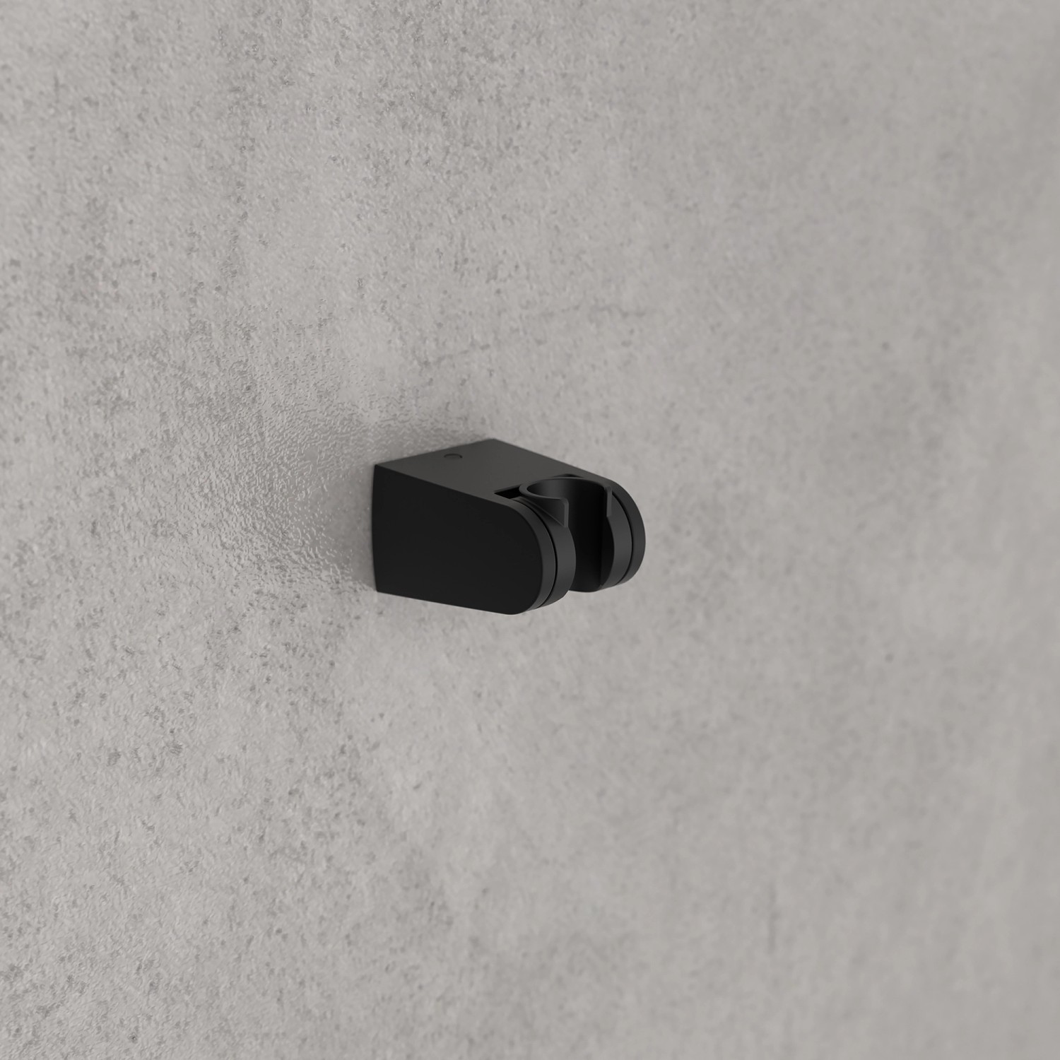 Schwarzer, matter Brausehalter zur Wandmontage von Schütte für Handbrausen.