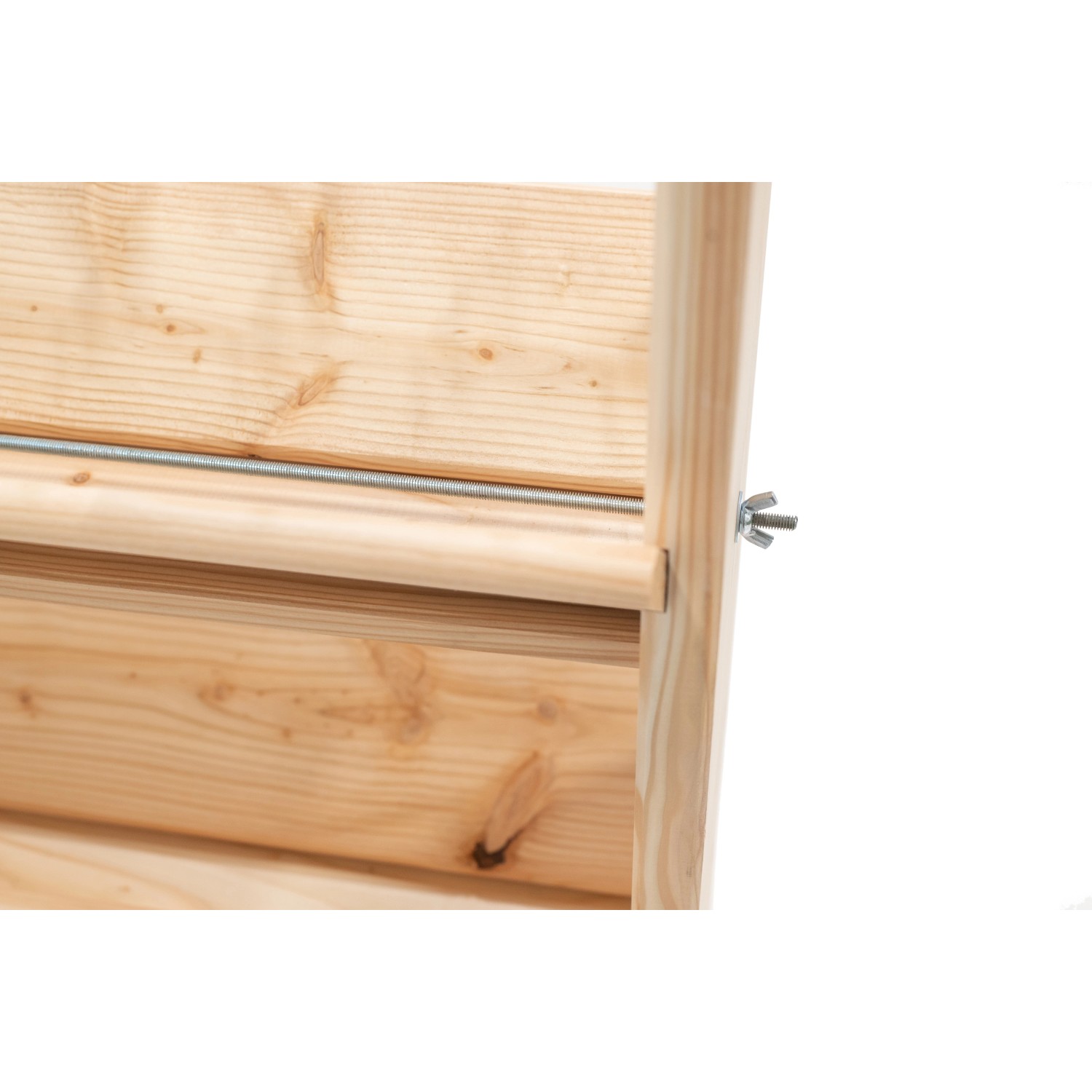 Detailaufnahme: Westmann Kräuterregal Premium L, Holz-Hochbeet mit Schraube.
