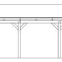 Skizze: Skan Holz Carport Fichtelberg, 423x808 cm, Dachlattung, schiefergrau, Seitenansicht mit Höhenangabe.