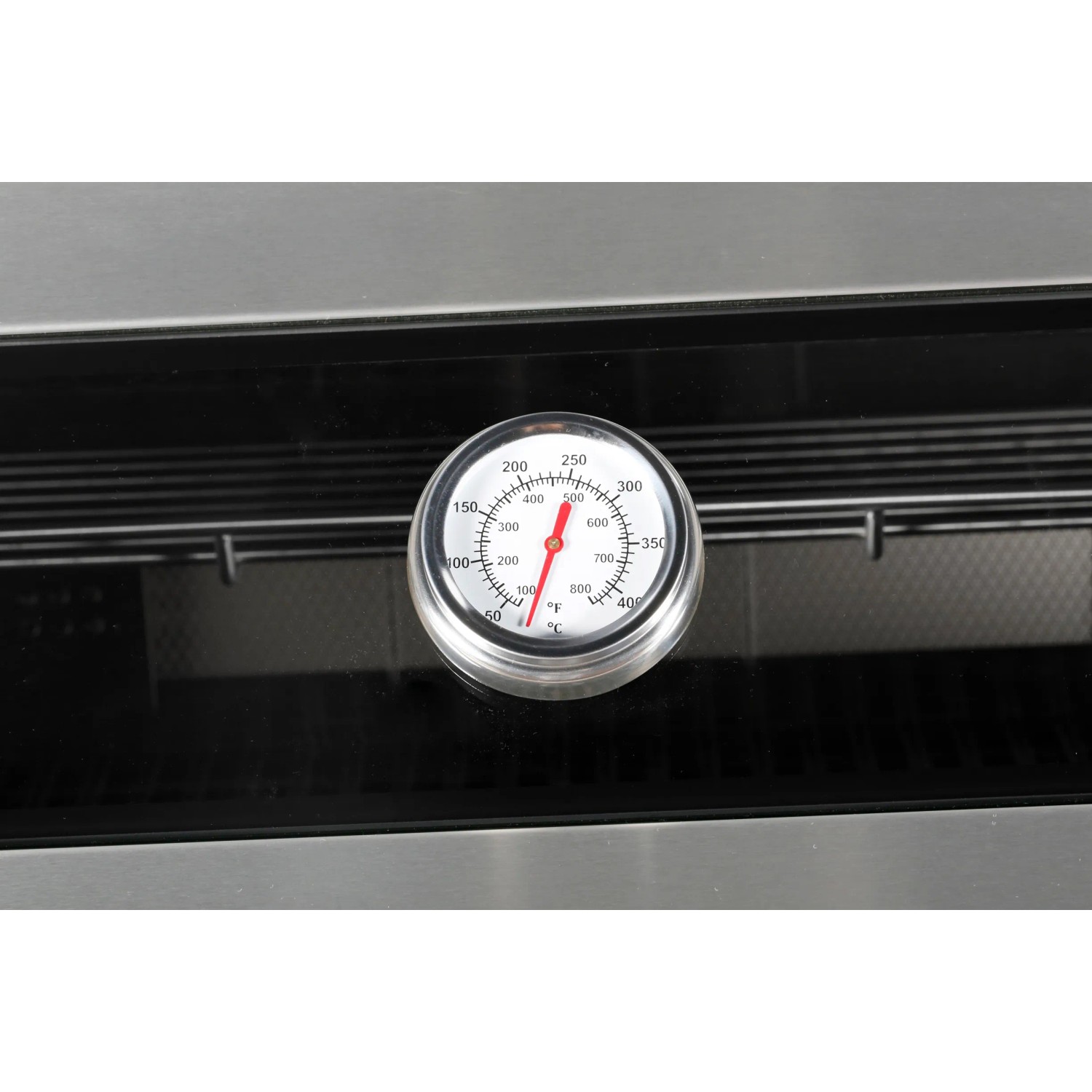 Detailaufnahme des Thermometers der Buschbeck Outdoorküche Bradford.