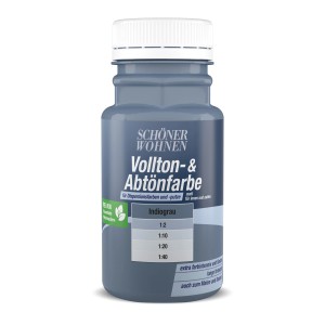 Schöner Wohnen Vollton- & Abtönfarbe Indigograu, 125ml Flasche, matt.