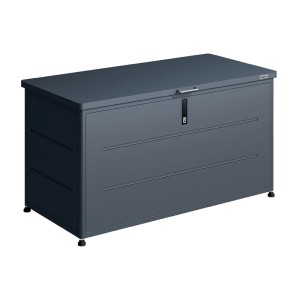 Weka Metall-Terrassenbox Gary 406 in Anthrazit, 135x66x74,5 cm, zur Aufbewahrung im Garten.