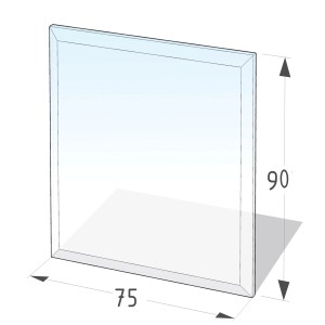 Rechteckige Lienbacher Funkenschutzplatte aus Glas, 75x90 cm, für Kamin und Ofen.