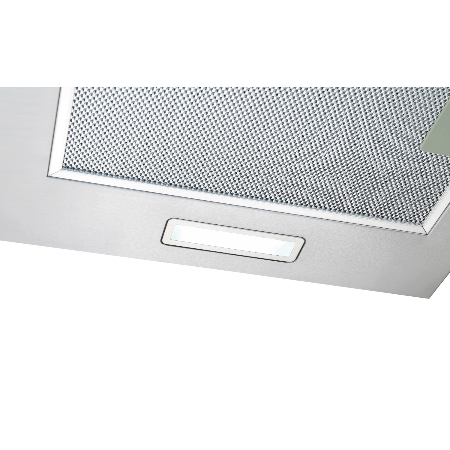 Detailaufnahme der Edelstahl-Dunstabzugshaube aus der Held Küchen Küchenzeile Kempten.