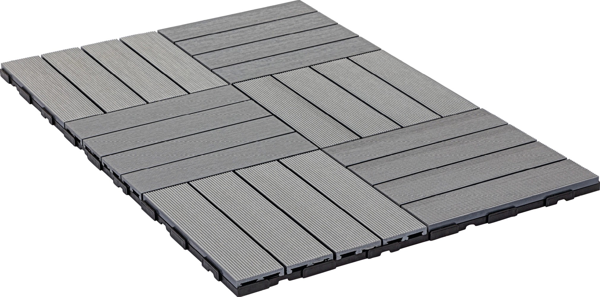 Set WPC Klick FliesenSet 30 cm x 30 cm Hellgrau 6 Stück kaufen bei OBI