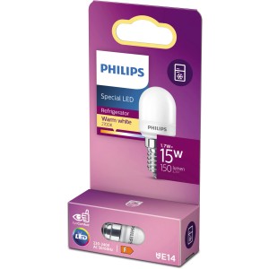 Philips LED-Leuchtmittel E14, 1,7W, warmweiß, für Kühlschrank, in Verpackung.
