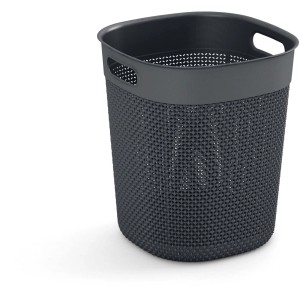 Anthrazitfarbener Curver Papierkorb Filo aus Recyclingmaterial, 16 l, für Büro & Haushalt.