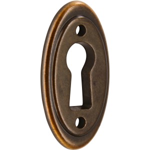 Siro Schlüsselzierschild 552, Metall Druckguss Messing Antik, ovales Design.