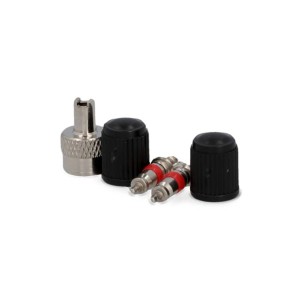 Fischer Ventil-Set Auto 5-teilig mit Werkzeug für Fahrradreifen.