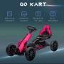 Pink-schwarzes HOMCOM Go-Kart für Kinder mit Pedalantrieb und verstellbarem Sitz. Robustes Kinderfahrzeug.