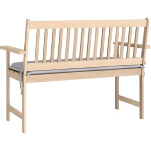 Gartenbank Edgewood aus Akazie FSC® mit hellgrauem Sitzkissen für 2 Personen.