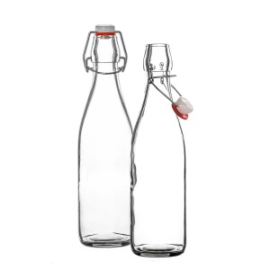 BigDean 6x Glasflasche 500ml Bügelverschluss Milchflasche Saftflasche Ölflasche Bügelverschlussflasche