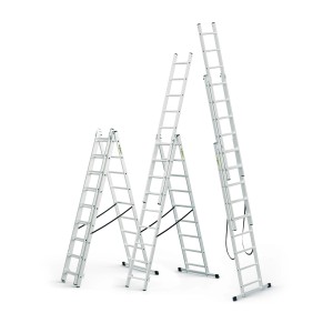 DRABEST Vielzweckleiter 3 x 7 Sprossen Aluminium