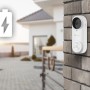 Ezviz DB2 PRO Akku-Video-Türsprechanlage kabellos, montiert an einer Backsteinmauer.