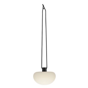 Nordlux Sponge Pendelleuchte, schwarz, Ø 20,5 cm. Dekorative Außenleuchte mit Akku und USB-Ladekabel.