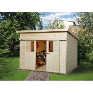 Weka Holz-Gartenhaus Turin Pultdach Unbehandelt 295 cm x 249 cm